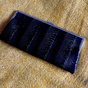 Black Leather Clutch Purse